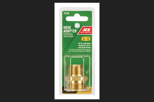 [70538] Ace 3/4 in. MHT X 1/2 in. MPT in. Brass Threaded Double Male Hose Adapter