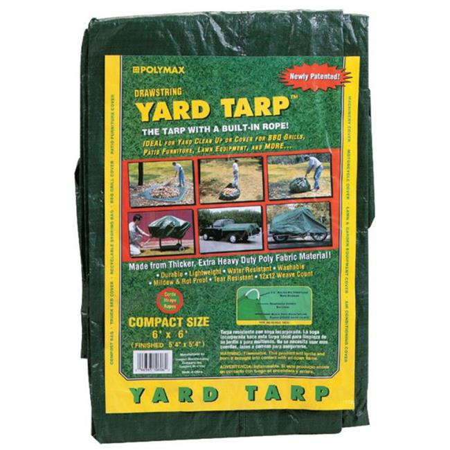Gosport 5.33 Ft. W X 5.33 Ft. L Heavy Duty Polyethylene Drawstring Yard Tarp Green