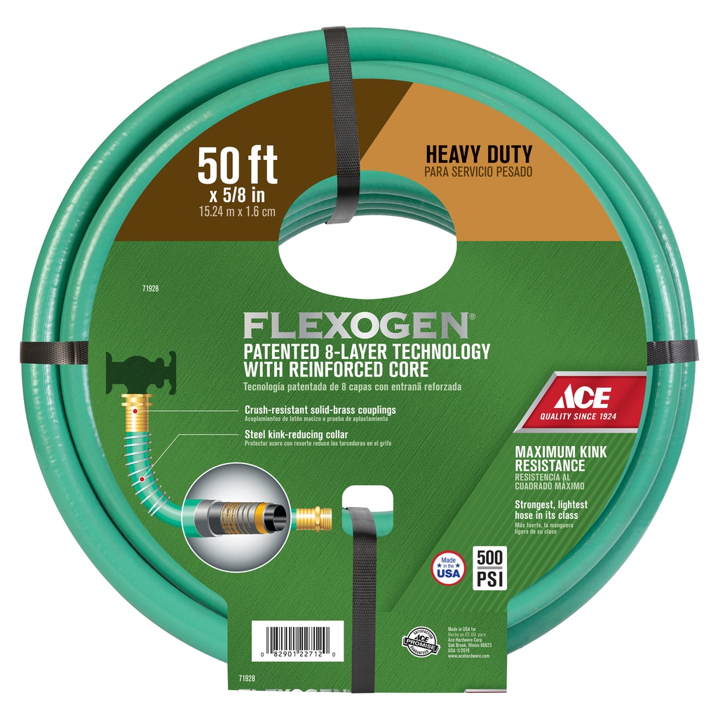 Ace Flexogen 5/8 in. D X 50 Ft. L Heavy Duty Premium Grade Garden Hose