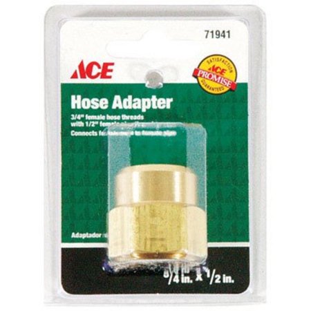 Ace 3/4 in. FHT X 1/2 in. FPT in. Brass Threaded Female Hose Adapter