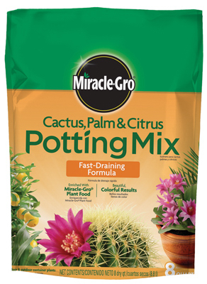 Miracle-Gro Cactus Palm Citrus Potting Soil - 8qt: Enriched Mix for Indoor Plant Growth, Fast Drainage