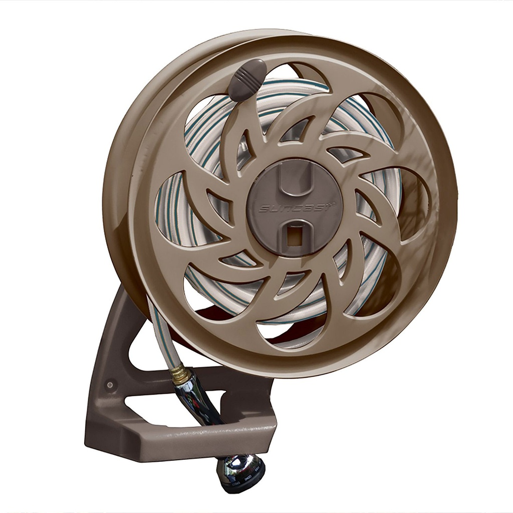 Suncast Side Tracker 125 Ft. Brown Wall Mounted Hideaway Hose Reel