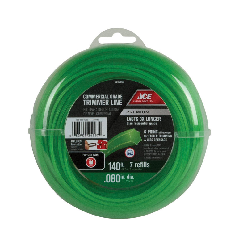 Ace Premium Commercial Grade 0.080 in. D X 140 Ft. L Trimmer Line