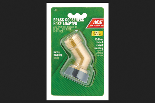Ace 3/4 in. Brass Threaded Male/Female Gooseneck Hose Adapter