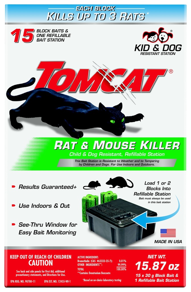 Tomcat Bait Station Blocks for Mice and Rats 1 Pk