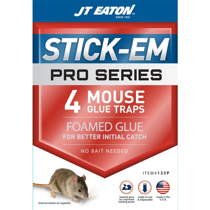 JT Eaton Stick-Em Pro Series Glue Trap for Mice 4 Pk