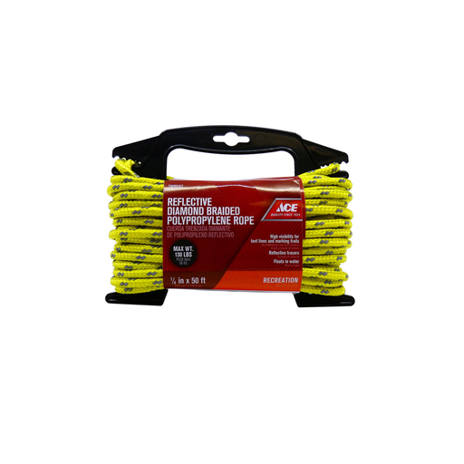 Ace 1/4 in. D X 50 Ft. L Yellow Diamond Braided Poly Rope