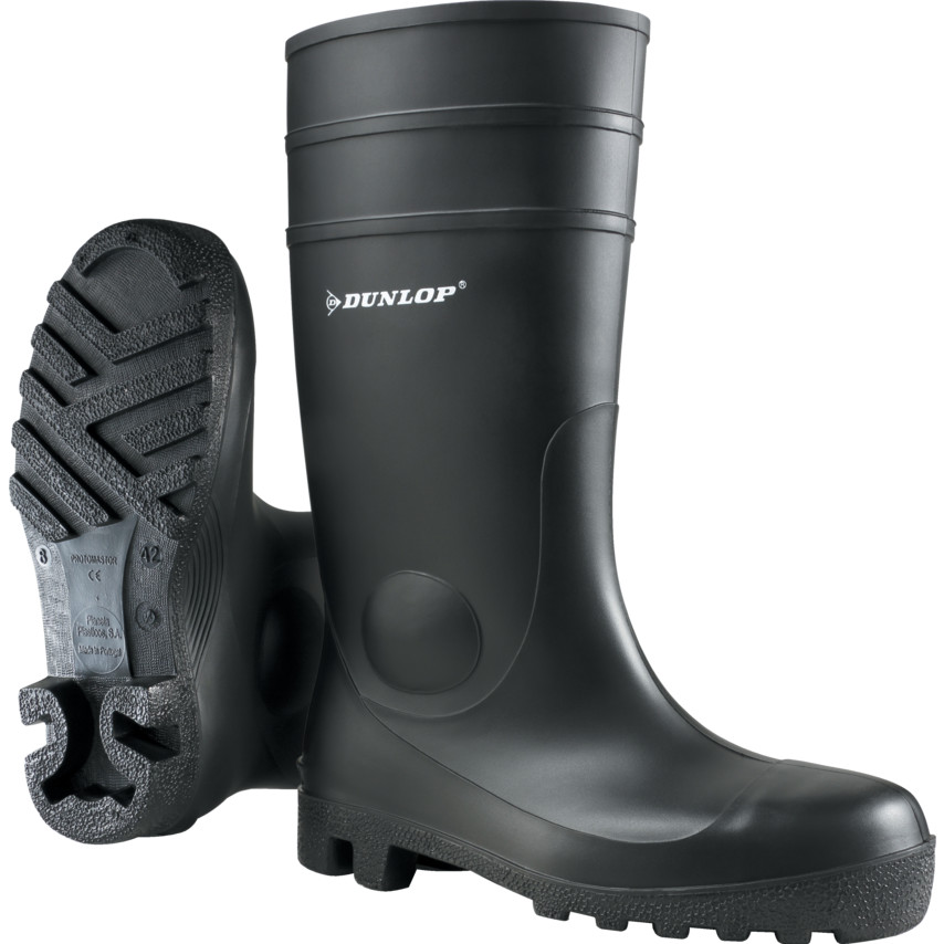 Dunlop Protomaster Full Safety PVC Black Wellingtons - Size 11