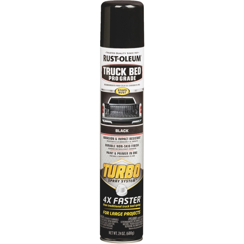 Rust-Oleum Turbo Black Abrasion & Impact-Resistant Truck Bed Coating Spray 24 Oz.