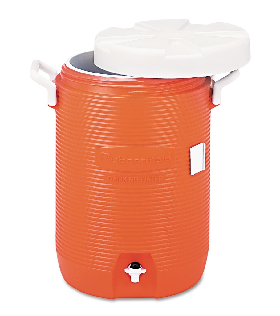 Insulated Water Cooler, 5 Gal, Orange, 10"Dia X 19 1/2"H, Polyethylene