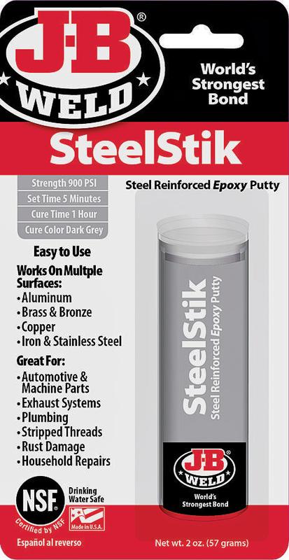 J-B Weld Steel Stik High Strength Automotive Epoxy Putty 2 Oz
