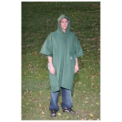 Boulder Creek Green PVC-Coated Nylon Rain Poncho One Size Fits All