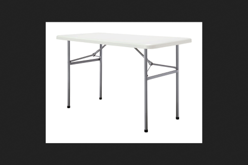 Living Accents 24x48  Rectangular Plastic Folding Table in White