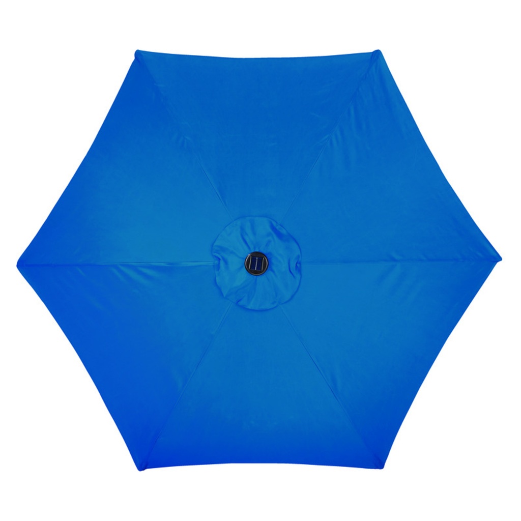 Living Accents Solar LED 9 Ft. Tiltable Royal Blue Market Umbrella