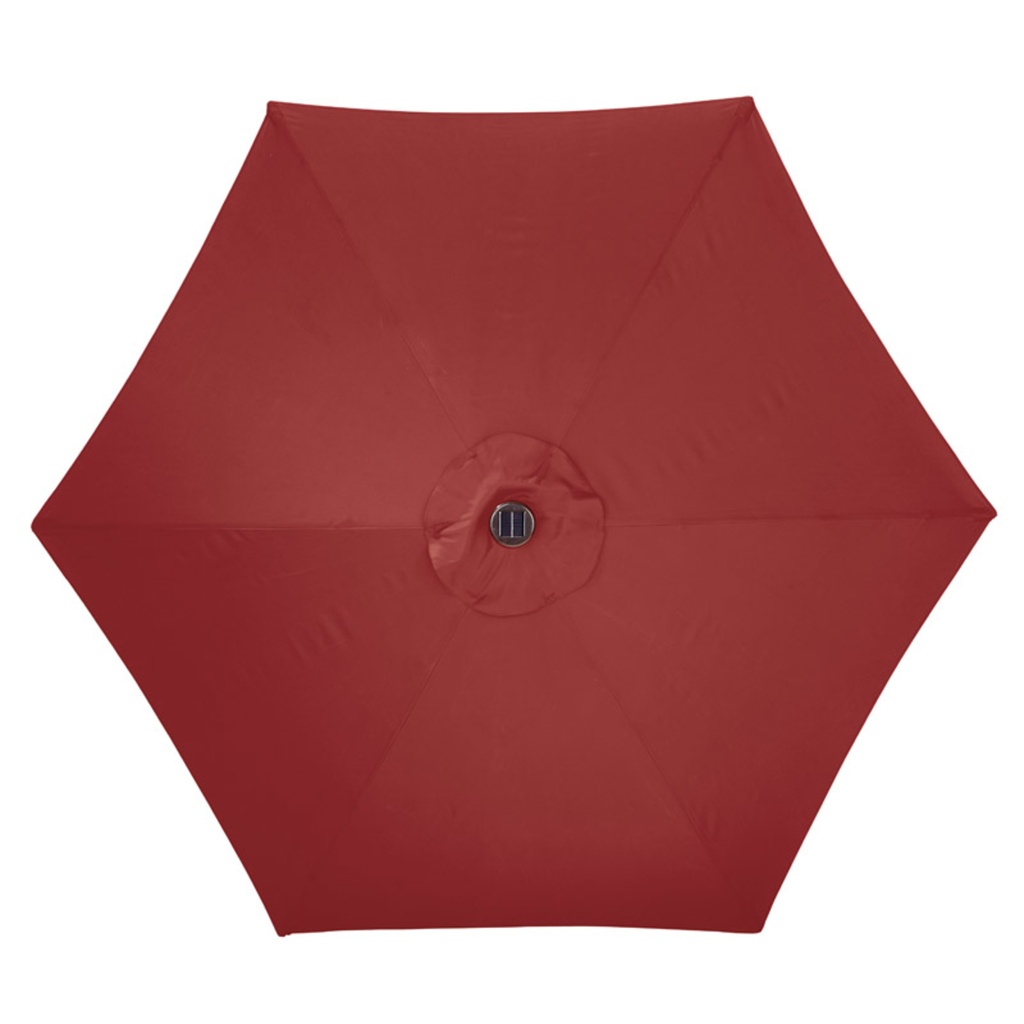 Living Accents Solar LED 9 Ft. Tiltable Red Market Umbrella