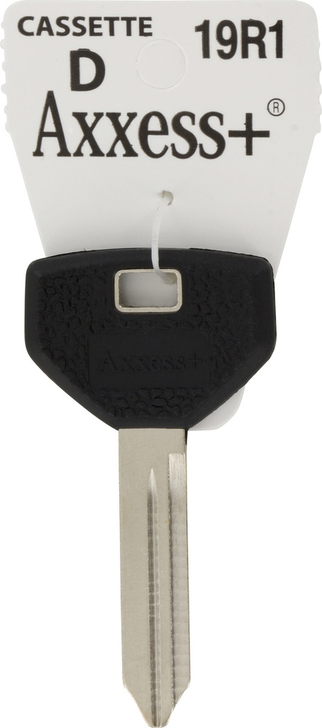 [87013] Hillman KeyKrafter Black/Silver Brass 2-Sided 19R1 Automotive Key Blank for Chrysler