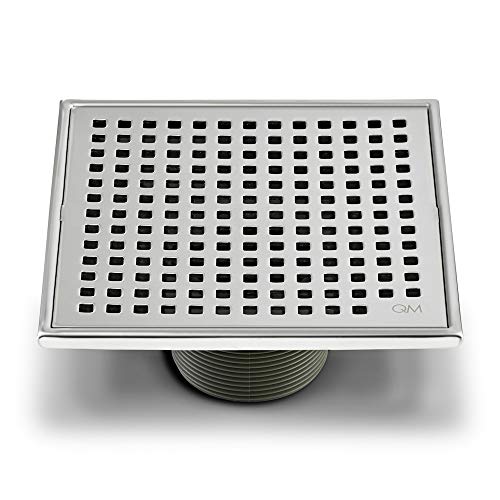 QM Drain Lagos Series Mira 5 3/4  Satin Square Drain - 88.100.06 ST