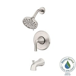 Ladera Single Handle 3-Spray Tub and Shower Faucet 1.8 GPM in Spot Defense Brushed Nickel (Valve Included)