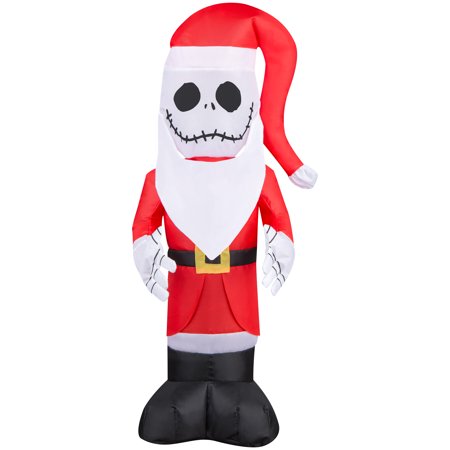 [9080925] Gemmy Airdorable Disney LED Multicolored Jack Skellington Santa Inflatable 22 in.