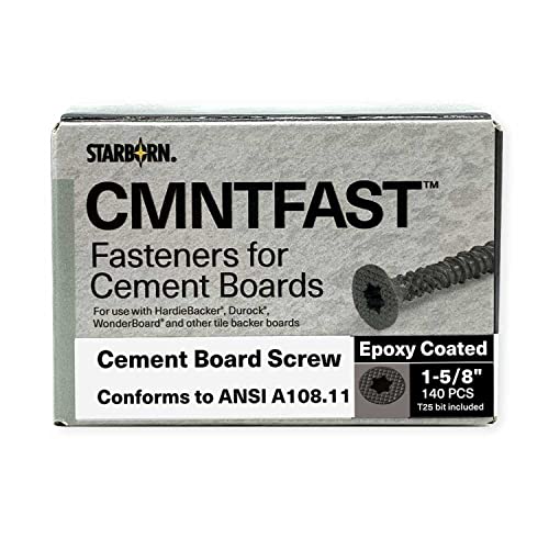 [CKL162] Starborn CMNTFAST Fasteners for Cement Boards Epoxy Coated 1-5/8  140 PCS