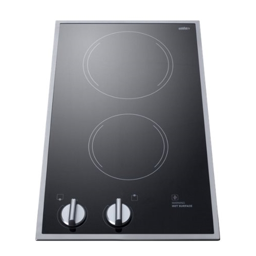Summit Appliance - 12" Built-in Electric Cooktop with 2 Burners and Residual Heat Indicator