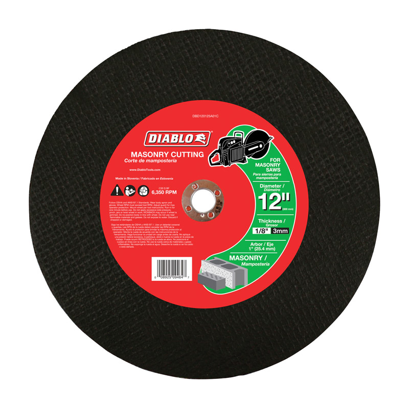 Diablo 12 in. D X 1 in. Silicon Carbide High Speed Masonry Cut-Off Disc 1 Pk