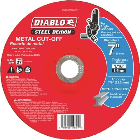 [DBDS70063701F] Diablo 7 in Steel Demon Metal Cut-Off Disc