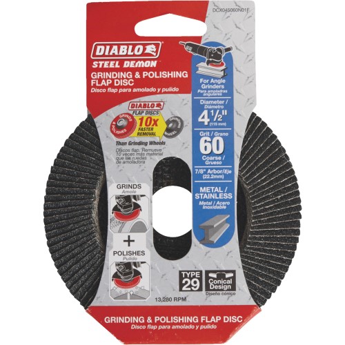 Diablo Steel Demon 4-1/2 in. D X 7/8 in. Zirconia Flap Disc 60 Grit 1 Pk