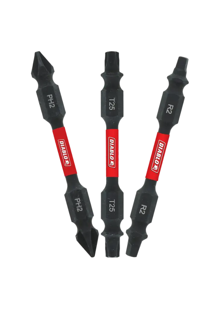 Diablo Phillips/Square/Torx 2-1/2 in. L Double-Ended Screwdriver Bit Set Black Oxide 3 Pc