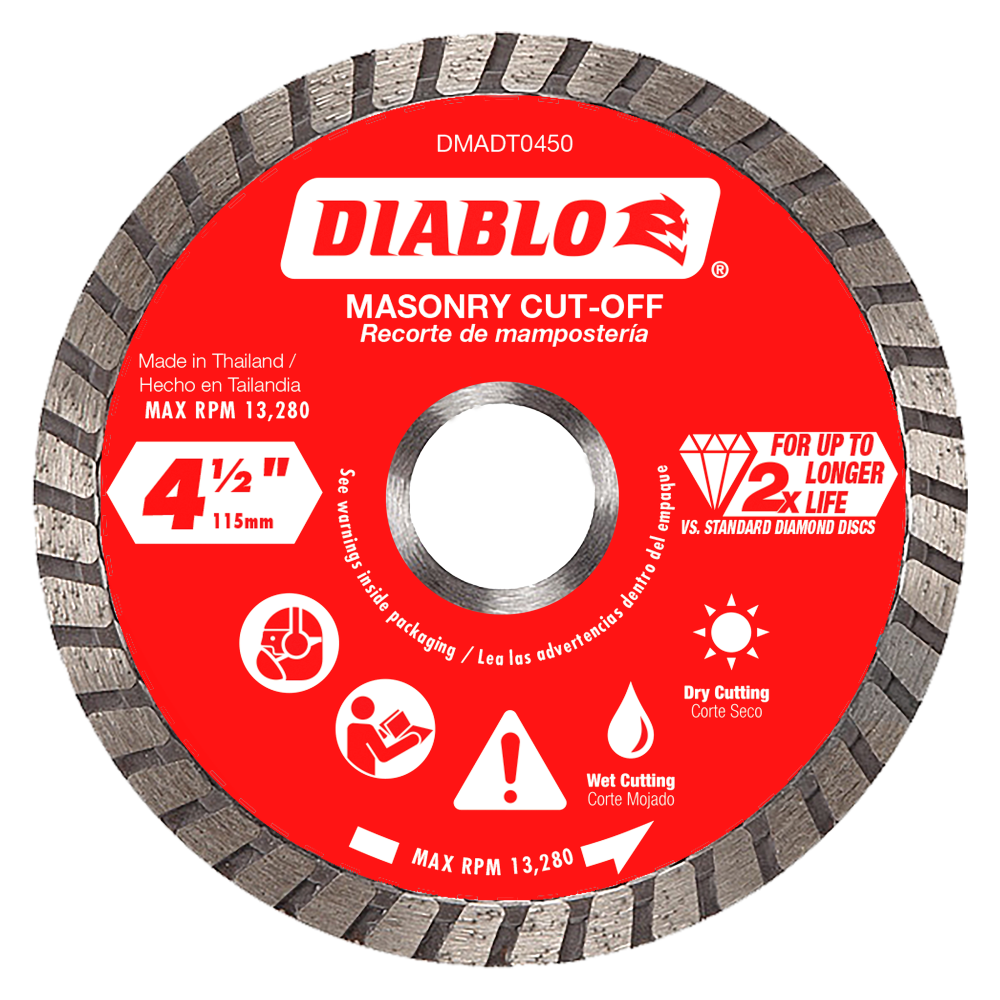 [DMADT450] Diablo 4-1/2 in. D X 7/8 in. Diamond Masonry Cut-Off Disc 1 Pk