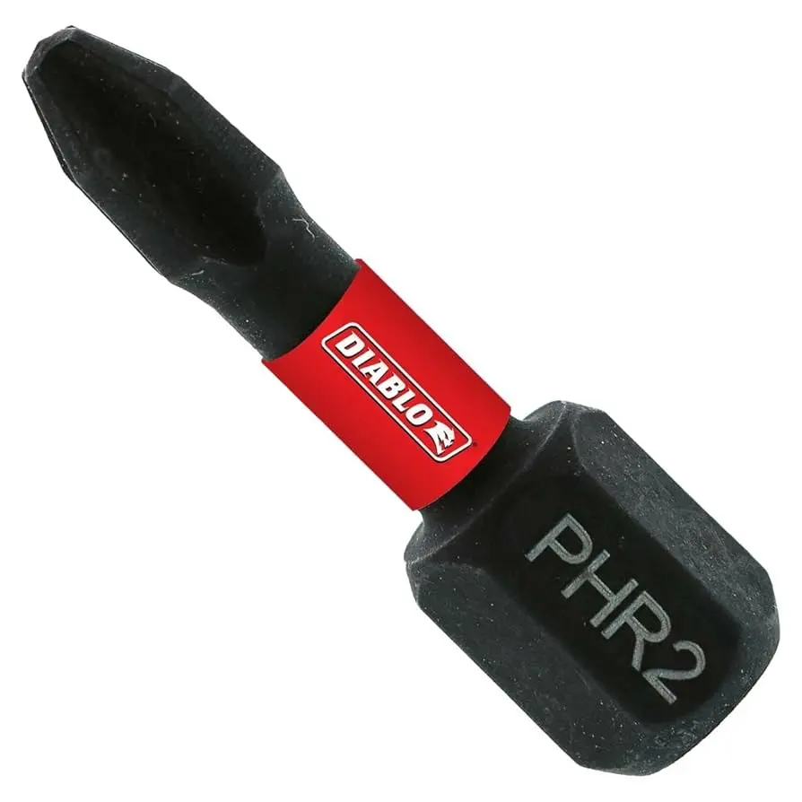 [DPH2R1P2] Diablo Phillips Reduced #2 X 1 in. L Drywall Screwdriver Bit Black Oxide 2 Pk