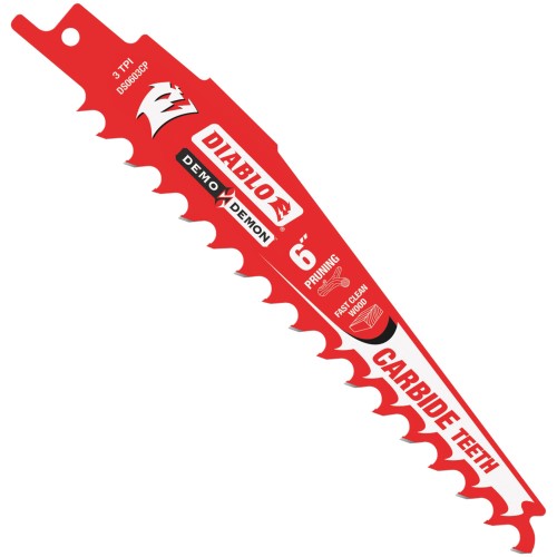 Diablo Demo Demon 6 in. Carbide Tipped Pruning & Clean Wood Reciprocating Saw Blade 3 TPI 1 Pk