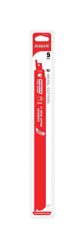 Diablo 12 in. Bi-Metal Dual Tooth Reciprocating Saw Blade 14/18 TPI 5 Pk