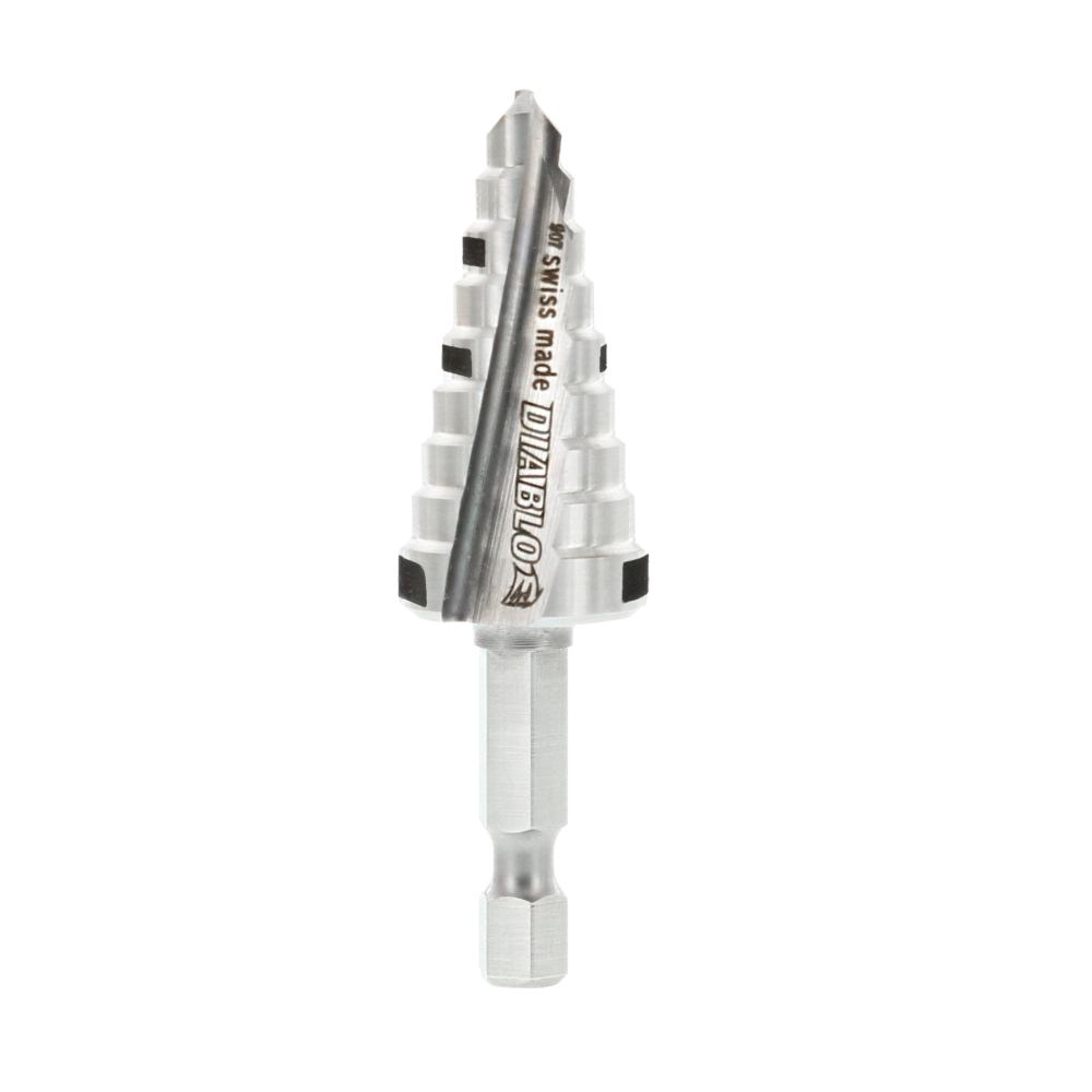 Diablo 3/4 in. X 2-19/32 in. L Metal Impact Step Drill Bit Hex Shank 1 Pk