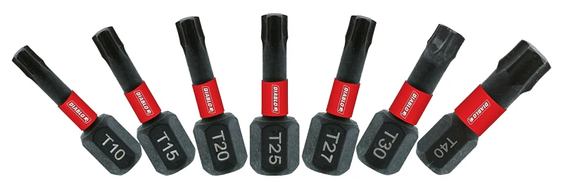 [DTHV1S7] Diablo Torx Security 1 in. L Drive Bit Set Black Oxide 7 Pc