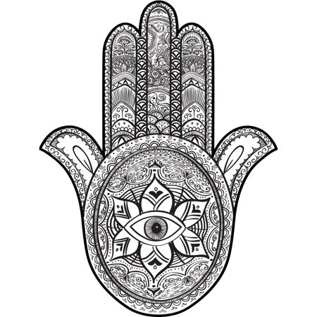 [DWPK2108] Black Hamsa Hand Wall Decal