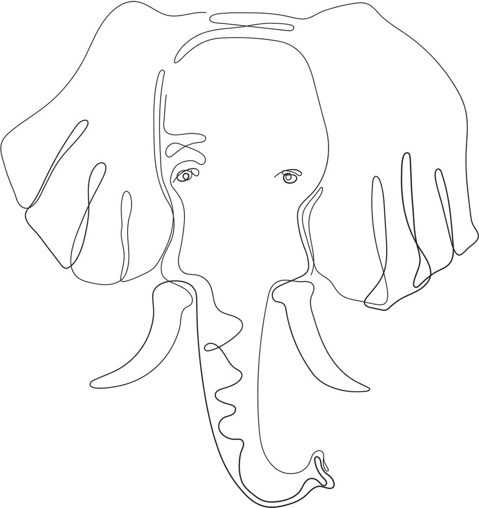 WallPops!  Decals  - Black Gentle Giant Elephant Wall Art Kit