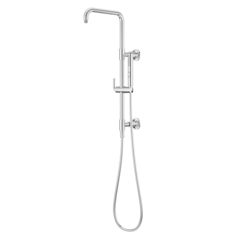 Pfister HSK-70SHW Modern Round Retrofit Shower with Hand Shower Slide Bar Shower Arm and Hose Polished Chrome Showers Retrofit Showers Showerhead