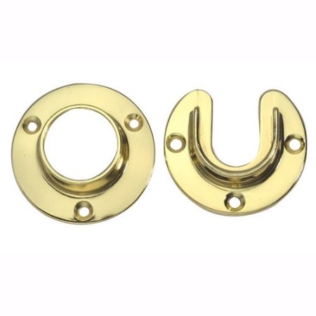 [LB-00-505SET] 1-5/16 in. Polished Brass Heavy Duty Closet Rod Flange Set of Pair