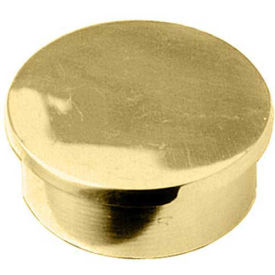 , End Cap, Flush, for 1.5" Tubing, Polished Brass