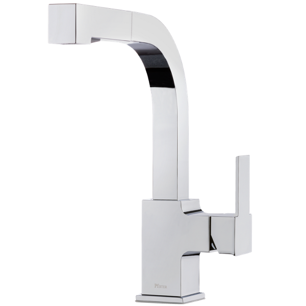 Pfister LG534LPM Arkitek 1.8 GPM Single Hole Pull Down Kitchen Faucet - Includes Escutcheon Polished Chrome Faucet Kitchen Single Handle
