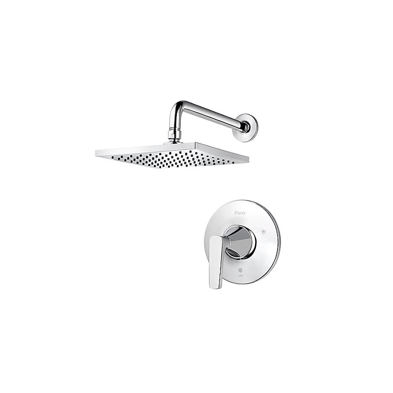 Pfister LG89-7MF Kelen Single Handle Shower Trim Only with Single Function Raincan Showerhead (Less Valve) Polished Chrome Showers Shower Only