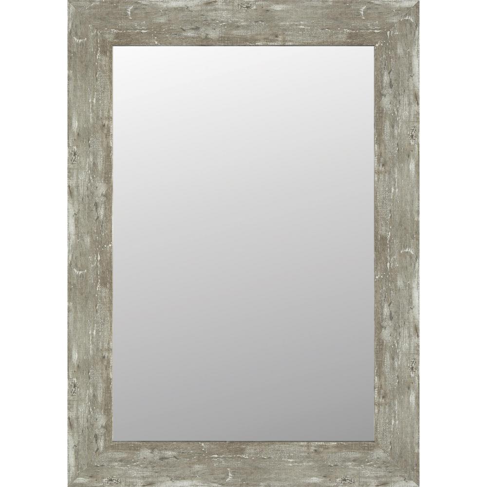 24 in. W X 36 in. H Rectangular Framed Wall Bathroom Vanity Mirror in Washed Wood