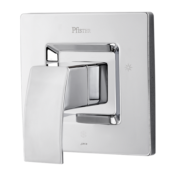 [R89-1DFC] Pfister R89-1DF Kenzo Pressure Balanced Valve Trim Only with Single Lever Handle - Less Rough in Polished Chrome Showers Valve Trim Only Pressure