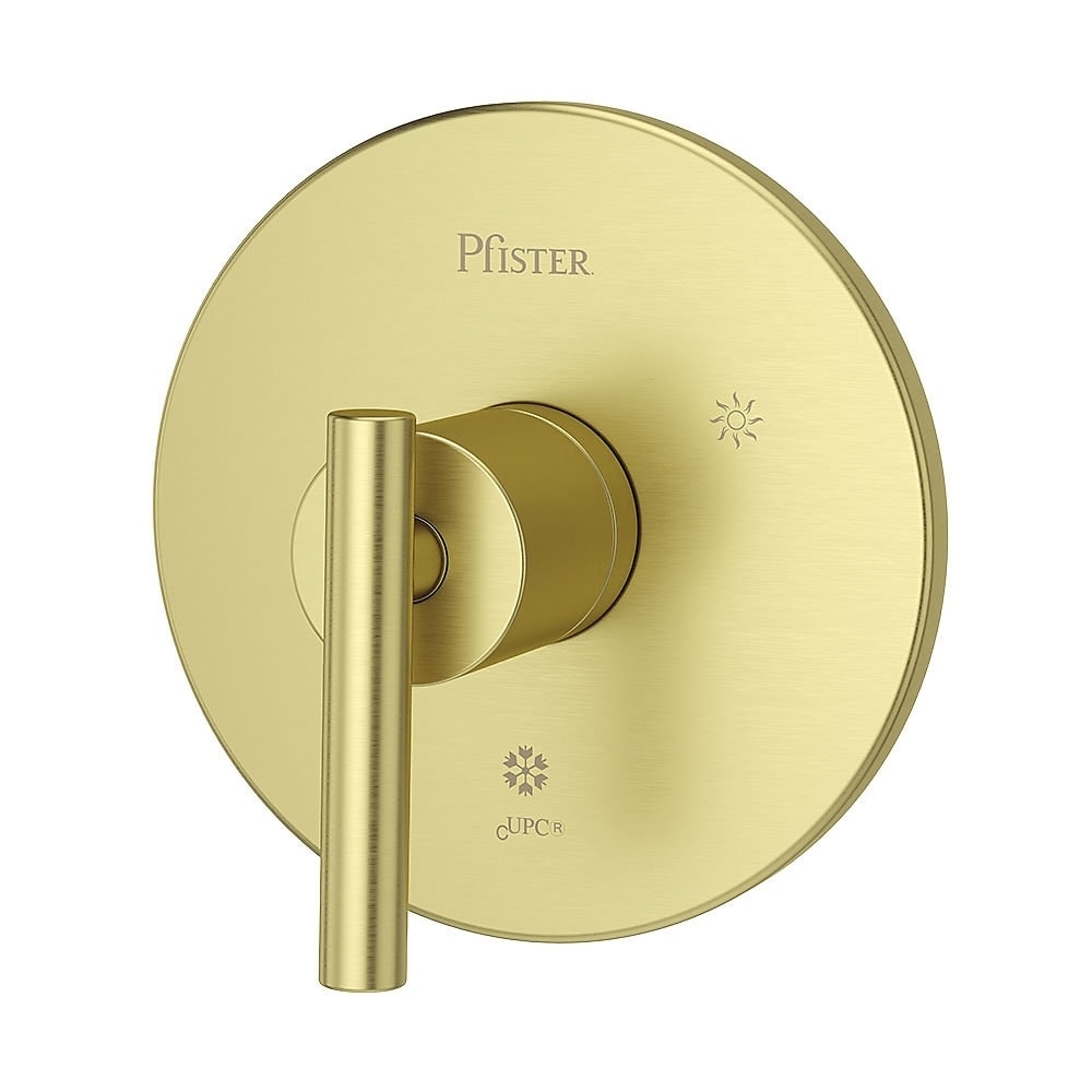 Pfister R89-1NC Contempra Pressure Balanced Valve Trim Only with Single Metal Lever Handle - Less Rough in Brushed Gold Showers Valve Trim Only