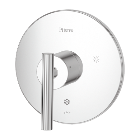 Pfister R89-1NC Contempra Pressure Balanced Valve Trim Only with Single Metal Lever Handle - Less Rough in Polished Chrome Showers Valve Trim Only