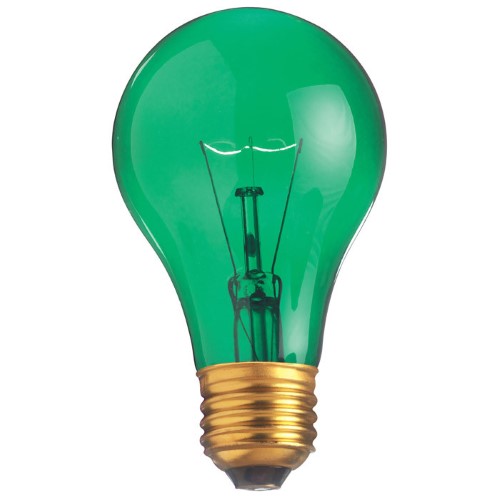 BOMB. SATCO 25W A19 TRANS GREEN