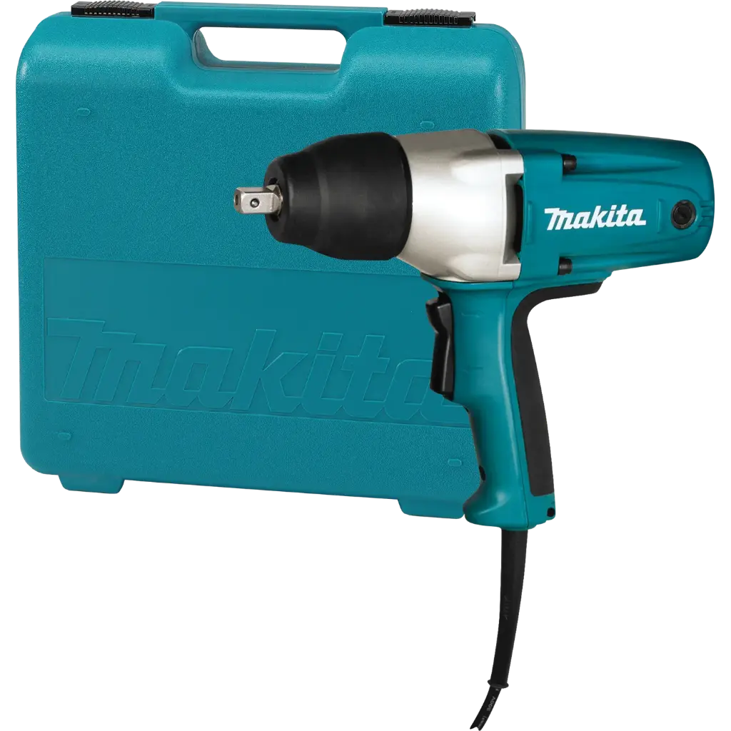 Makita Impact Wrench with 1/2" Corded Detent Pin Anvil and Case, Blue