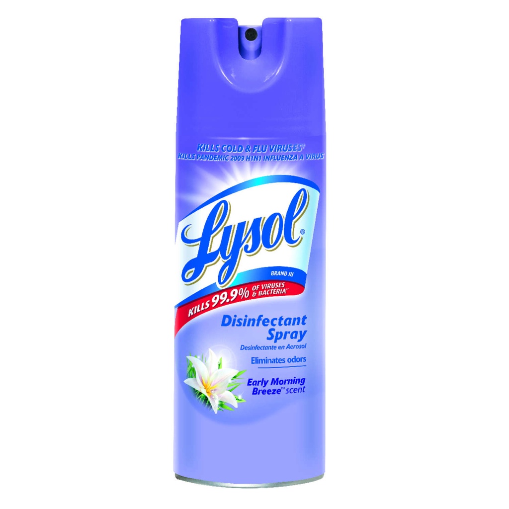 Reckitt Benckiser REC 80833 LYSOL Brand Disinfectant Spray, Early Morning Breeze Scent, Liquid, 12.5oz Aerosol Can 12/carton