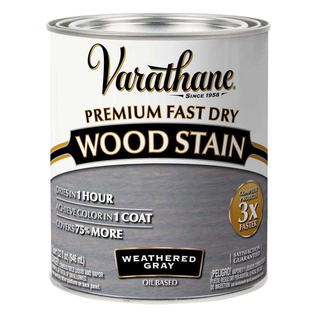 [1615384] Varathane Premium Weathered Gray Oil-Based Fast Dry Wood Stain 1 Qt